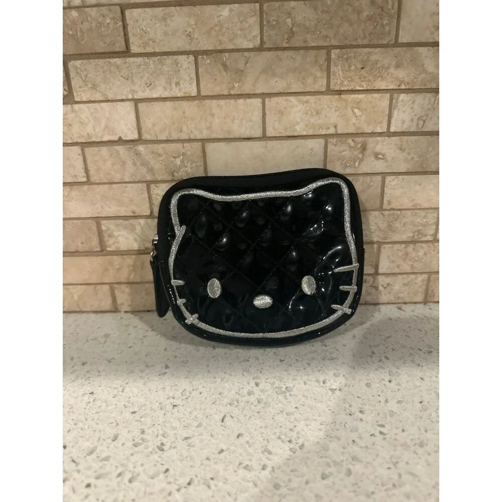 Rare Loungefly Hello‎ Kitty Sanrio Black Quilted Makeup Zip Pouch/ Clutch